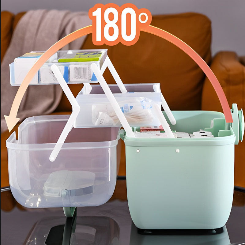 1pc Portable Medicine Storage Box Lightweight Household Emergency Handbag