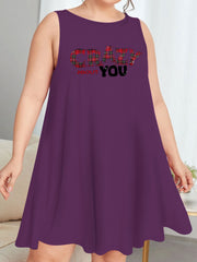  Nightdress Tank Sleep Letter Print Round Neck