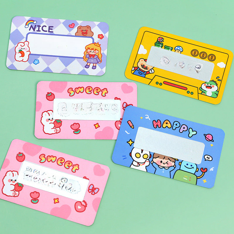 20pcs Cartoon Scratch Cards Student Classroom Handwritten Interactive Scratch