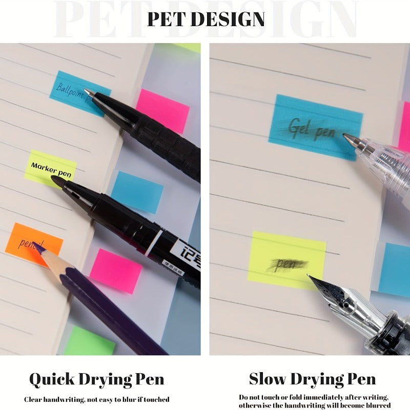 200 Sheets Transparent Sticky Notes with Water Proof Index Tabs