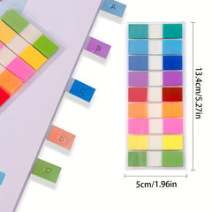 200 Sheets Transparent Sticky Notes with Water Proof Index Tabs