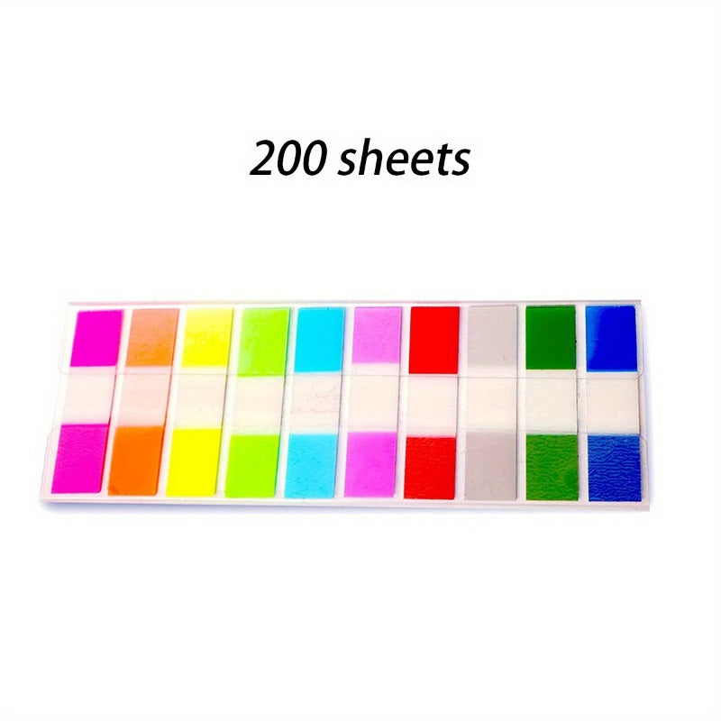 200 Sheets Transparent Sticky Notes with Water Proof Index Tabs