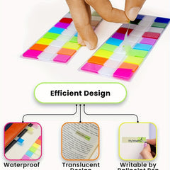 200 Sheets Transparent Sticky Notes with Water Proof Index Tabs