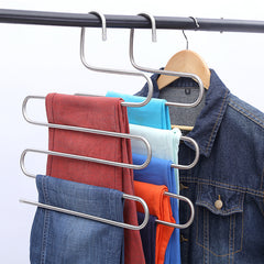 S Shape Pants Hanger Trouser Rack Stainless Steel Layer Clothes Rack