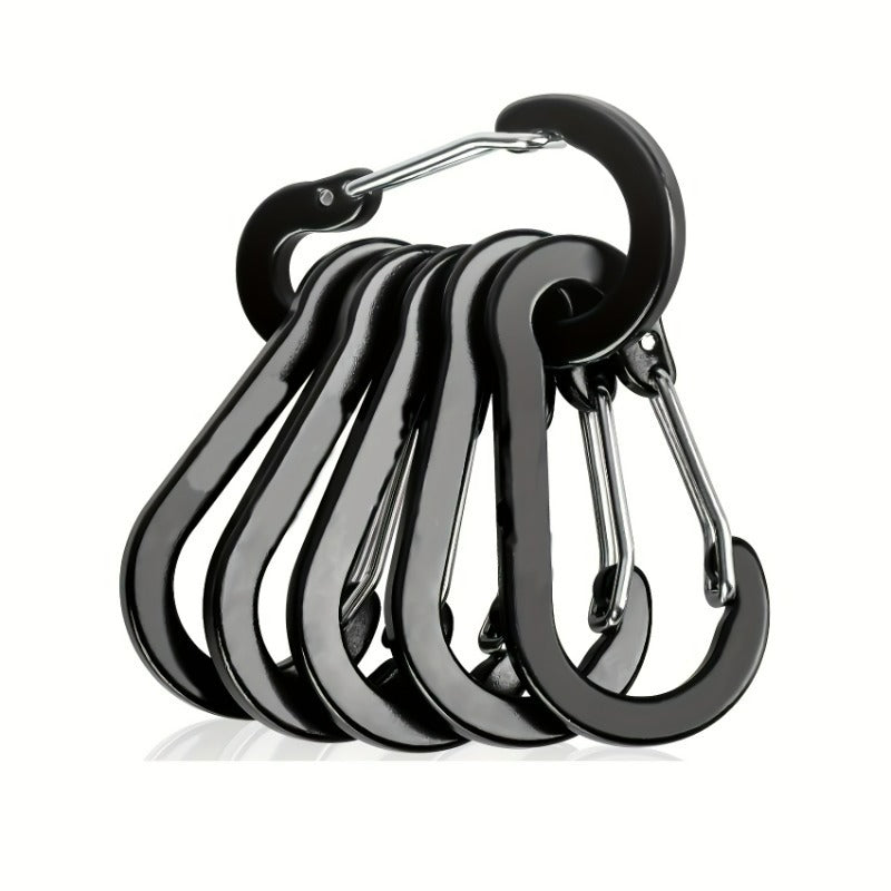 6pcs Steel Clips Metal Buckle Keychains