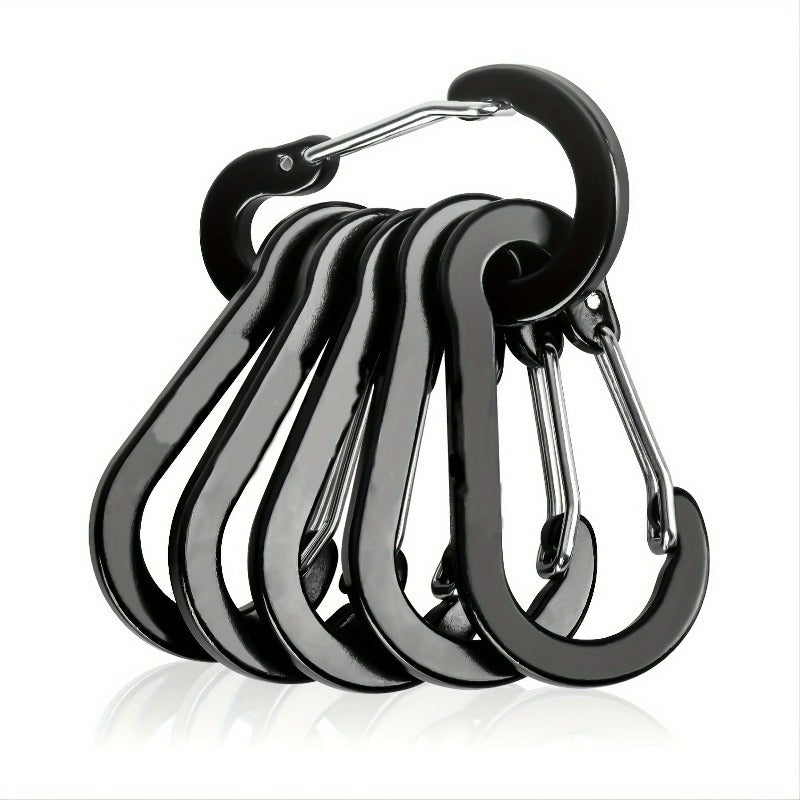 6pcs Steel Clips Metal Buckle Keychains