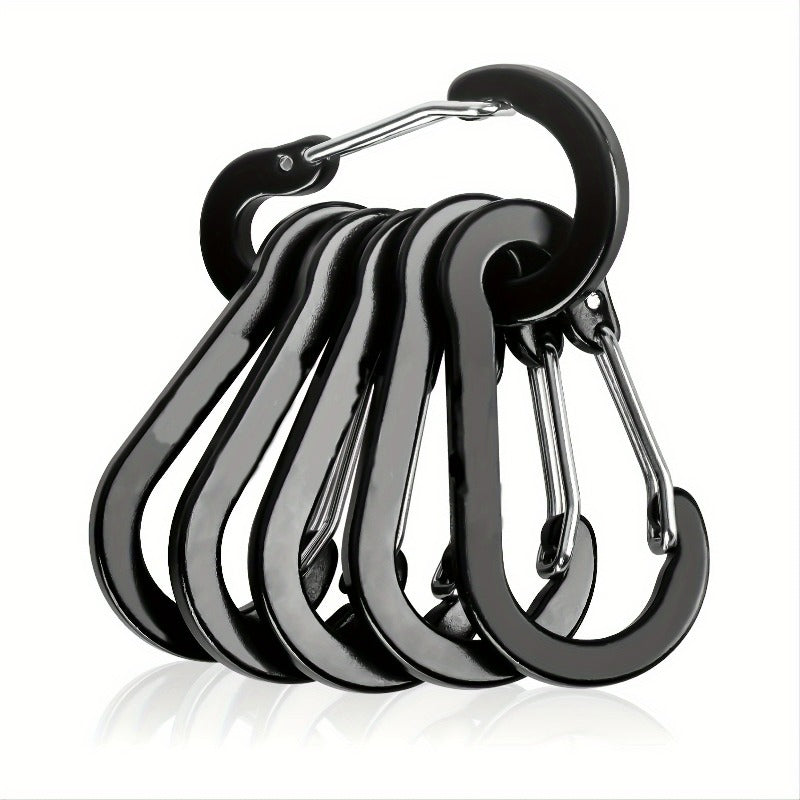 6pcs Steel Clips Metal Buckle Keychains
