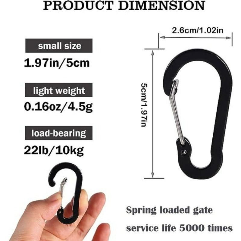6pcs Steel Clips Metal Buckle Keychains