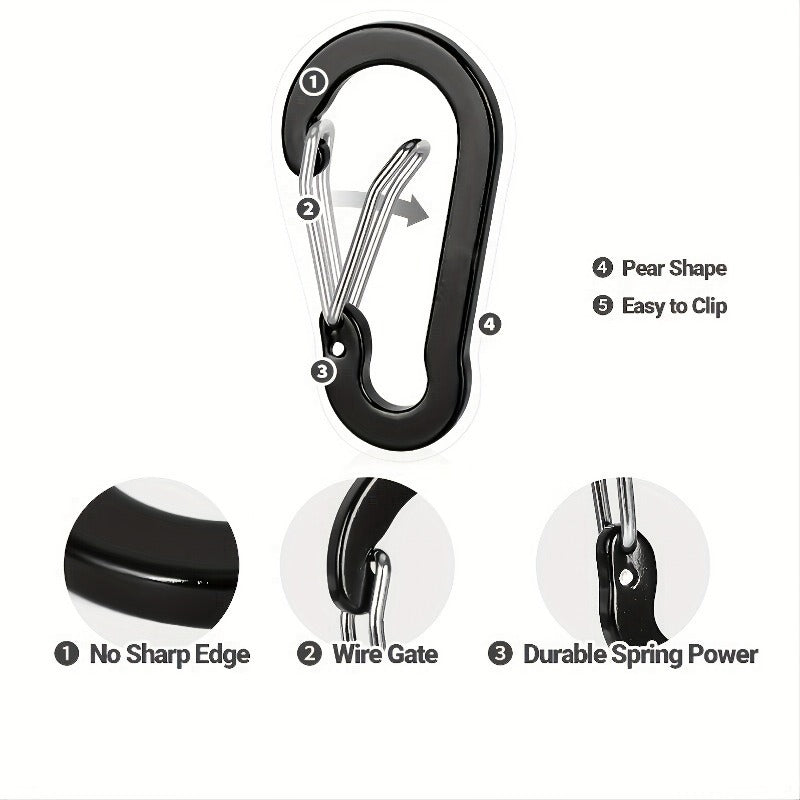 6pcs Steel Clips Metal Buckle Keychains