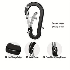 6pcs Steel Clips Metal Buckle Keychains