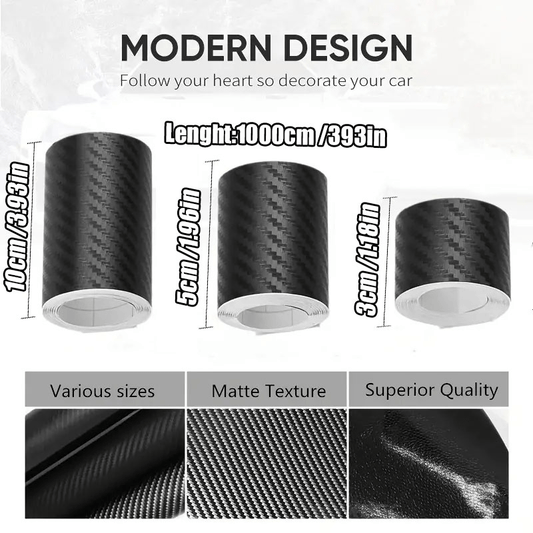 Carbon Fiber Car Sticker Protector Strip Anti Scratch Tape