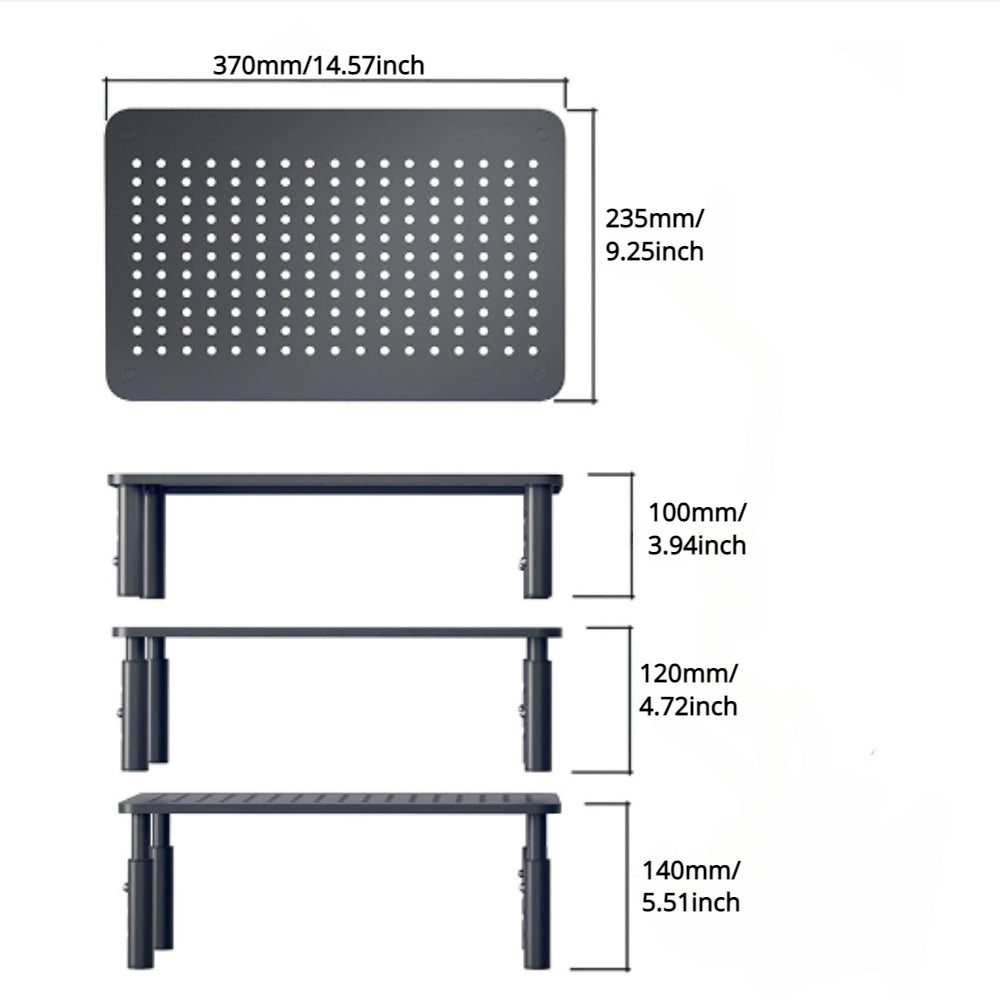 2 Pack Height Adjustable Monitor Stand With Heat Dissipation Tool Desk Riser