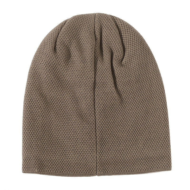 Men's Winter Wool Knit Cap Beanie with Fleece Lining