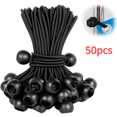 50 Heavy Duty Bungee Cords w/ Ball Secure Tie Downs Gazebo Camping Tent Cargo