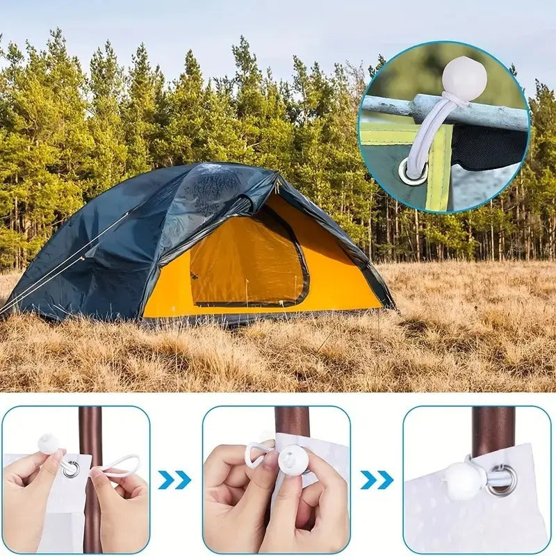 50 Heavy Duty Bungee Cords w/ Ball Secure Tie Downs Gazebo Camping Tent Cargo