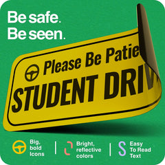 Student Driver Sticker Be Patient Reflective Driver Sticker Decal For Car