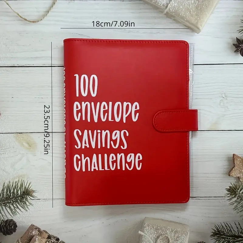 100 Envelope Challenge Binder with 25 Grid Cards & 100 Couple Challenge Notebook