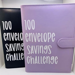100 Envelope Challenge Binder with 25 Grid Cards & 100 Couple Challenge Notebook