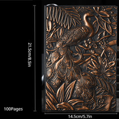 A5 Antique PU Hardcover Peacock Notebook