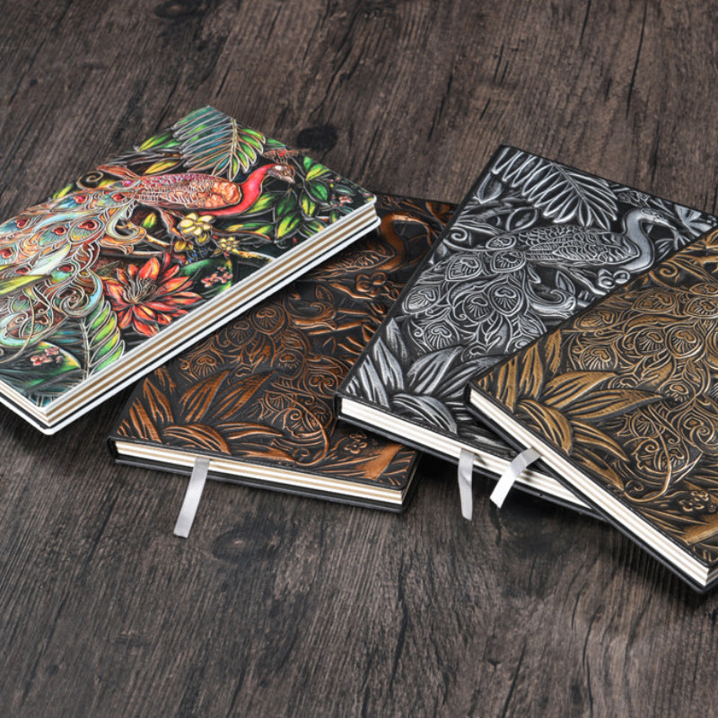 A5 Antique PU Hardcover Peacock Notebook