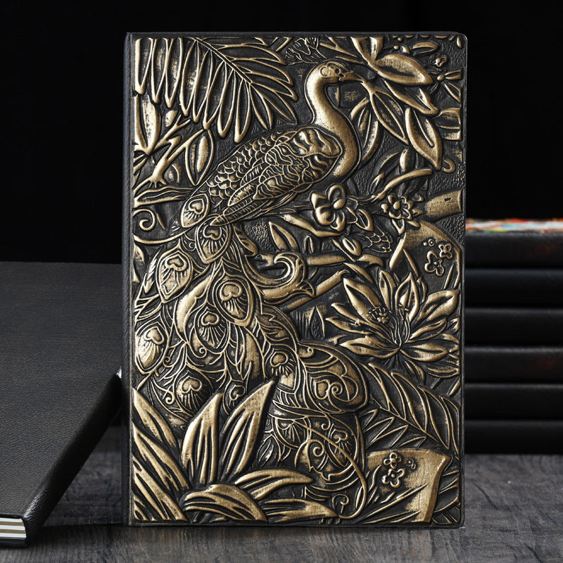 A5 Antique PU Hardcover Peacock Notebook