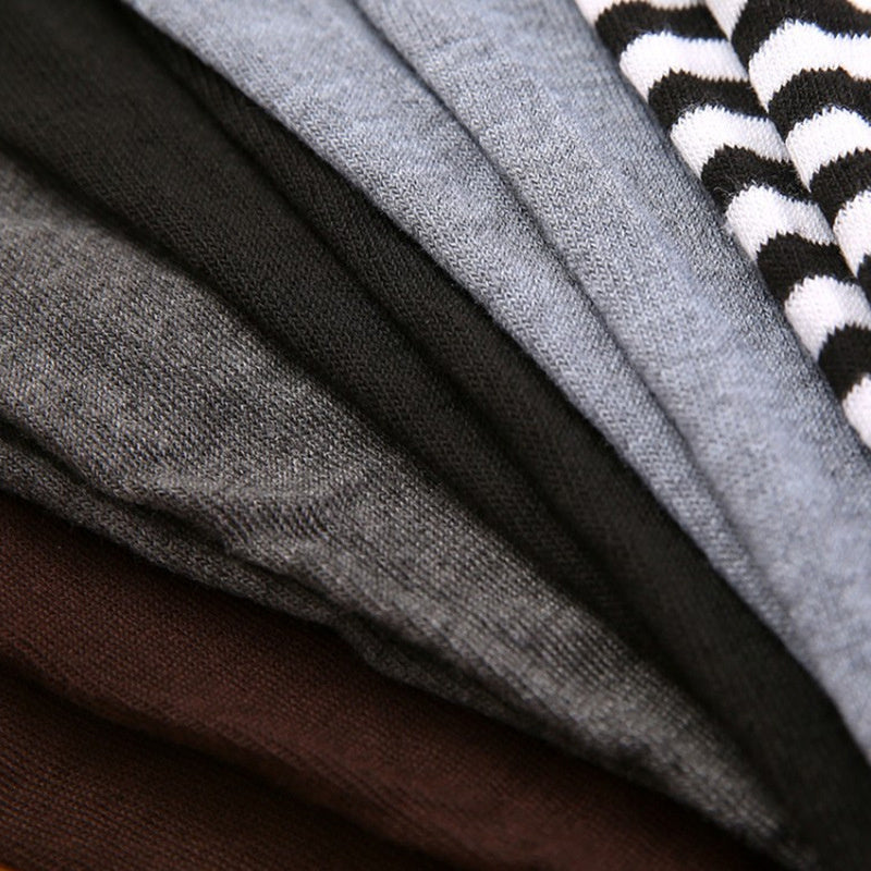 2pcs Unisex Fingerless Gloves Arm Cover Striped Sleeves Warm Knitted