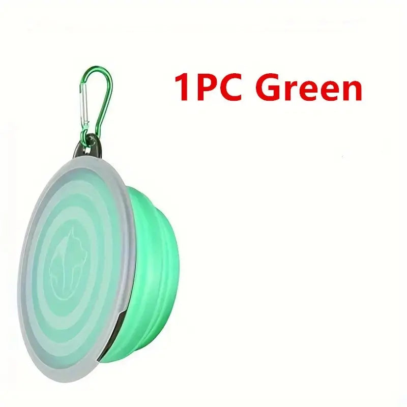 Collapsible Silicone Dog Bowl with Cover - 1 Pack