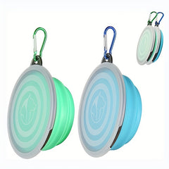 Collapsible Silicone Dog Bowl with Cover - 1 Pack