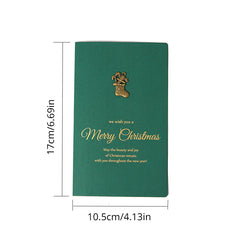 4pcs Retro Metal Special Paper Bronzing Greeting Card Christmas Card