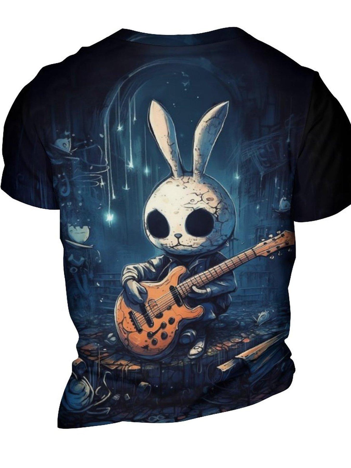 Rock Style Bunny 3D Pattern Men's Graphic T-shirt Short Sleeve Pullover Top