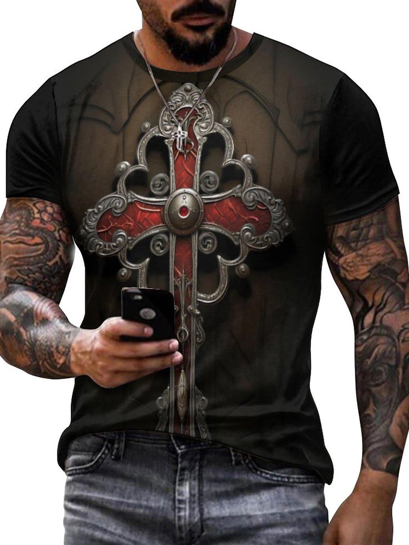 3D Print Men's Graphic T-shirt for Summer