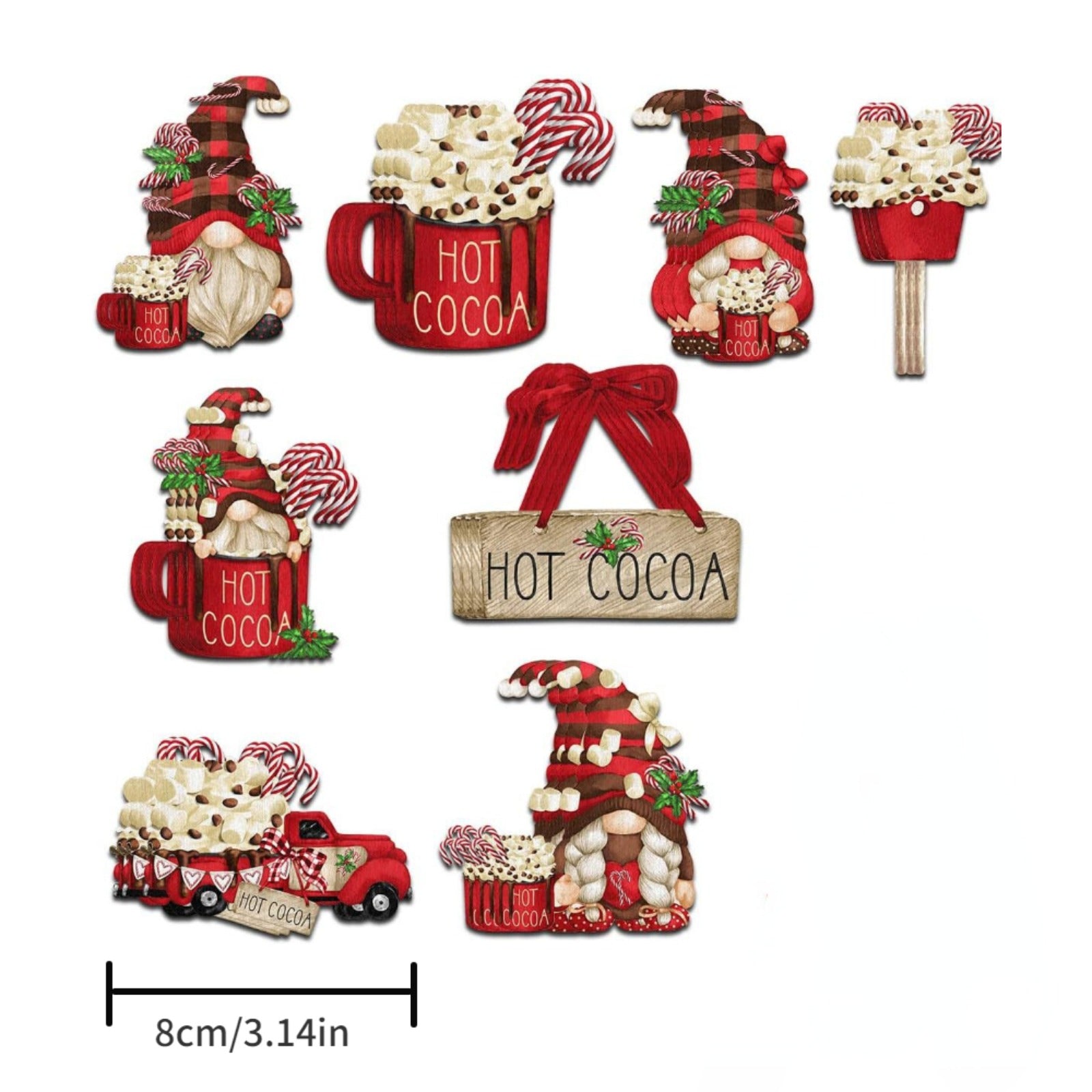 24pcs Wooden Santa Claus Hanging Decorations for Christmas