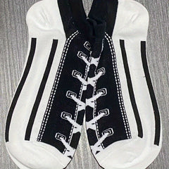 Funny Cotton Ankle Socks Canvas Shoes 3D Print Socks Men Women