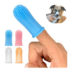 Soft Bristle Pet Finger Toothbrush Silicone Dog Finger Cover Brush
