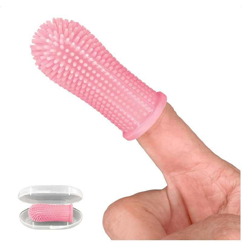 Soft Bristle Pet Finger Toothbrush Silicone Dog Finger Cover Brush