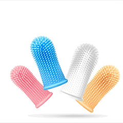 Soft Bristle Pet Finger Toothbrush Silicone Dog Finger Cover Brush