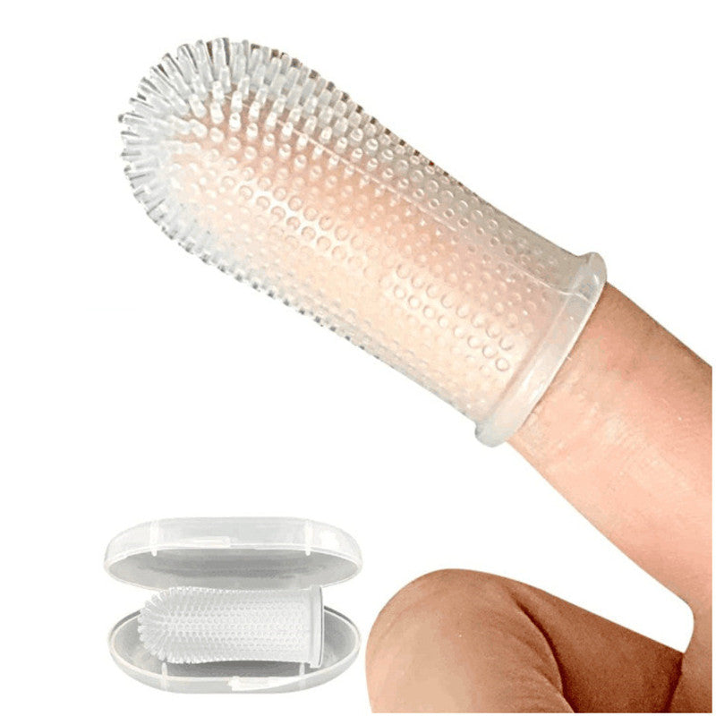 Soft Bristle Pet Finger Toothbrush Silicone Dog Finger Cover Brush
