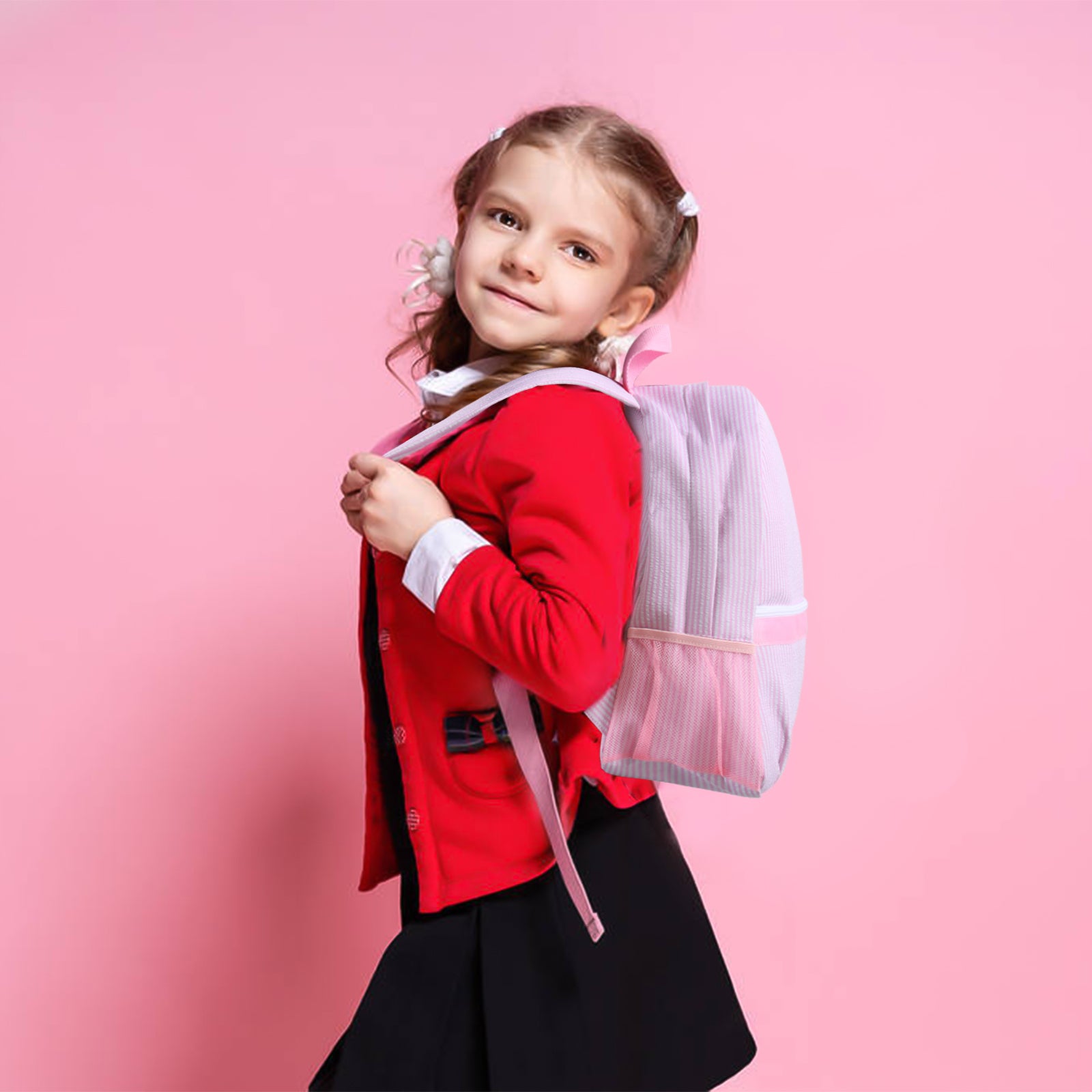 Striped Youth Computer Backpack Breathable Lightweight Travel Backpack