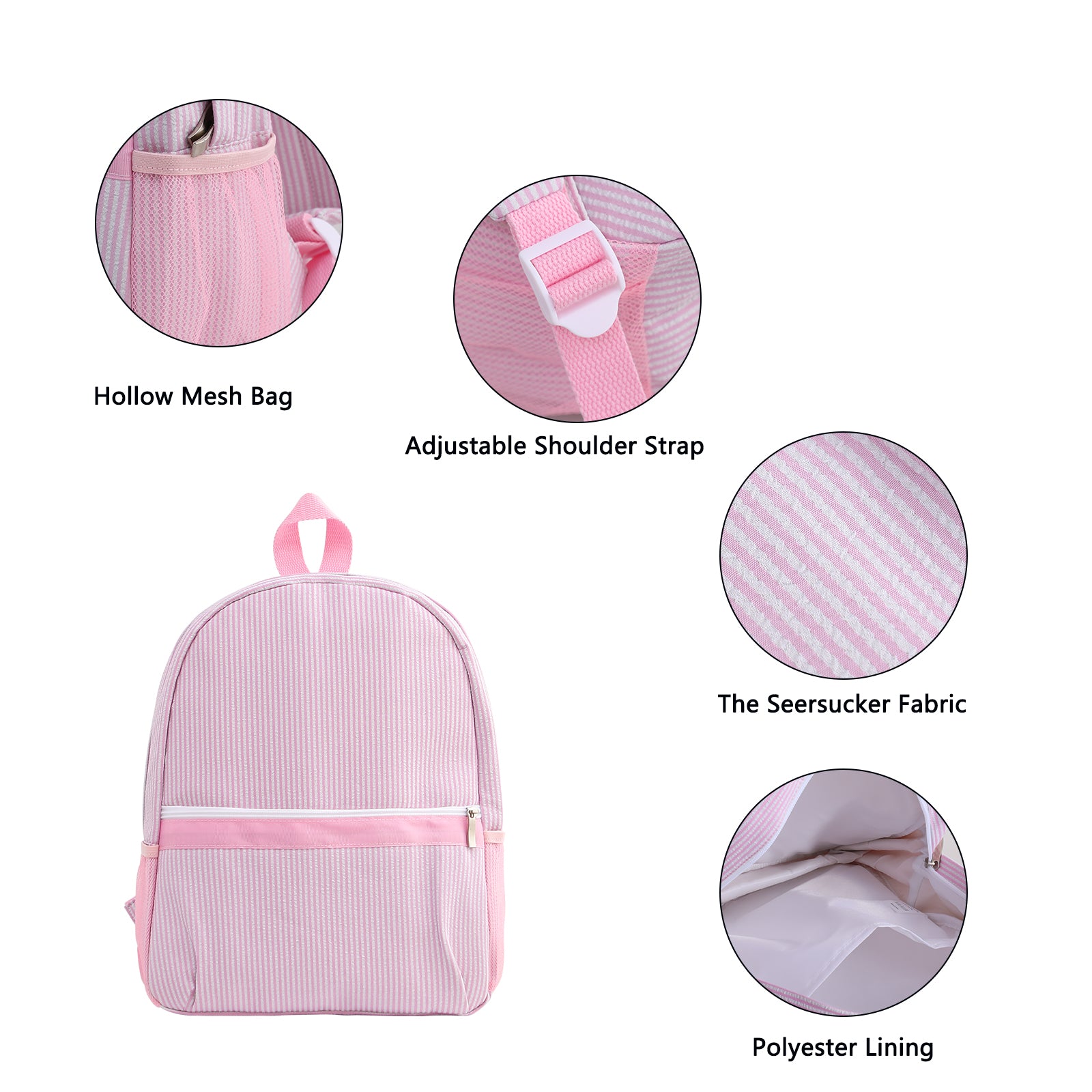 Striped Youth Computer Backpack Breathable Lightweight Travel Backpack