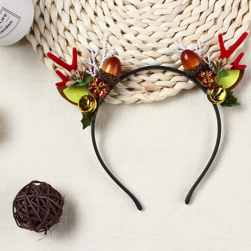 Christmas Reindeer Antlers Women Headband Deer Hairband Holiday Headwear