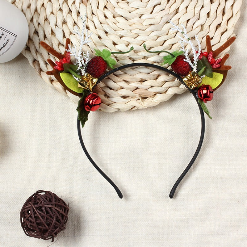 Christmas Reindeer Antlers Women Headband Deer Hairband Holiday Headwear