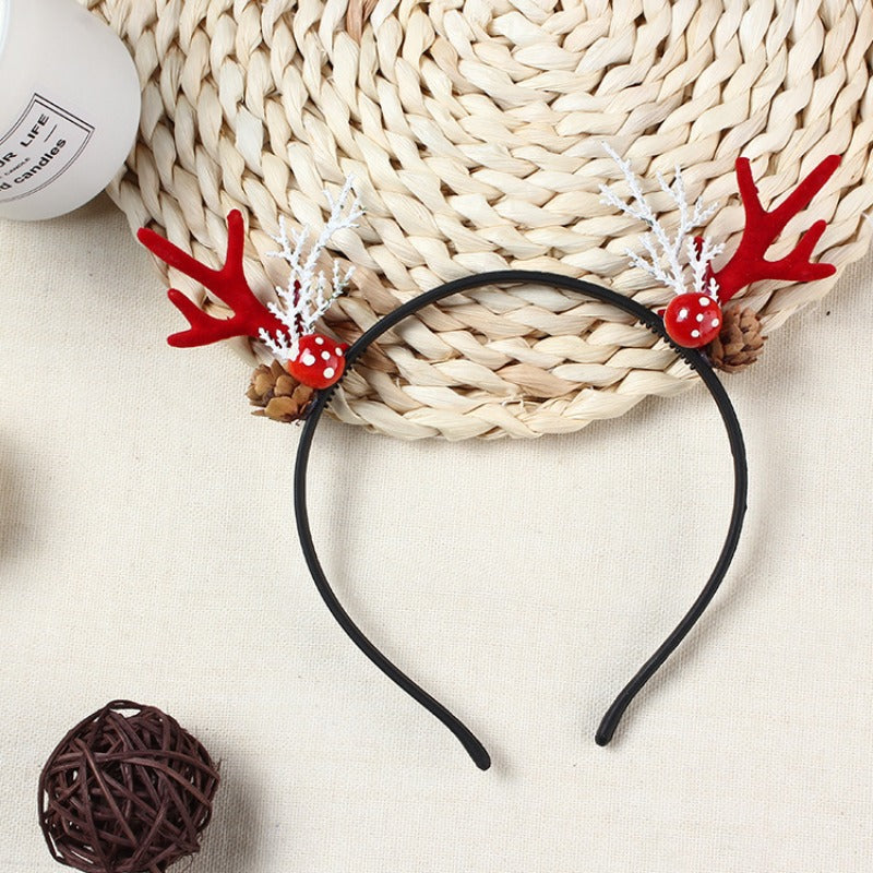 Christmas Reindeer Antlers Women Headband Deer Hairband Holiday Headwear