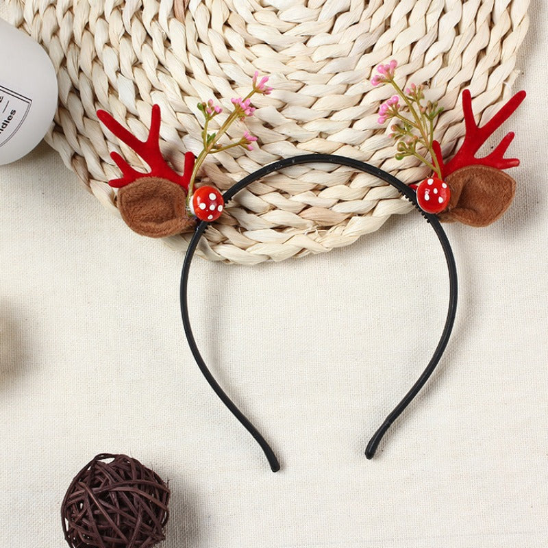 Christmas Reindeer Antlers Women Headband Deer Hairband Holiday Headwear