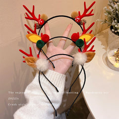 Christmas Reindeer Antlers Women Headband Deer Hairband Holiday Headwear