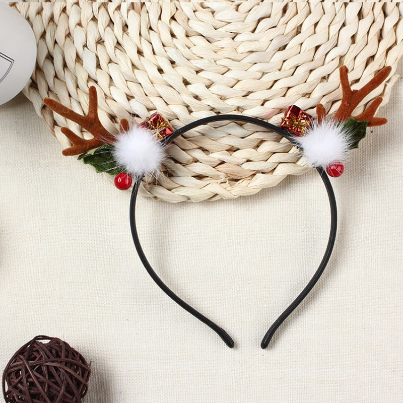 Christmas Reindeer Antlers Women Headband Deer Hairband Holiday Headwear