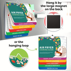Air Fryer Cheat Sheet Magnets Cooking Guide Booklet + Chart Cookbooks