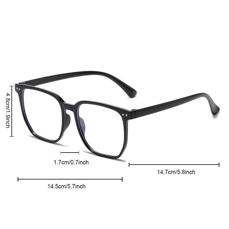 Stylish Large Frame Rectangular Glasses Anti Light Lens