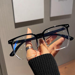 Stylish Large Frame Rectangular Glasses Anti Light Lens