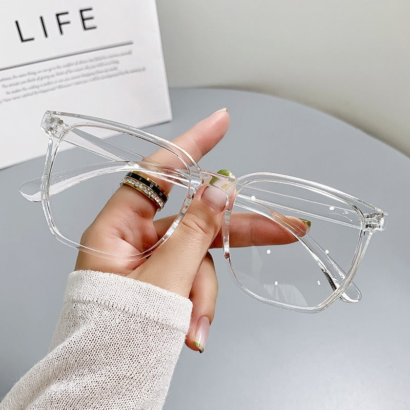 Stylish Large Frame Rectangular Glasses Anti Light Lens