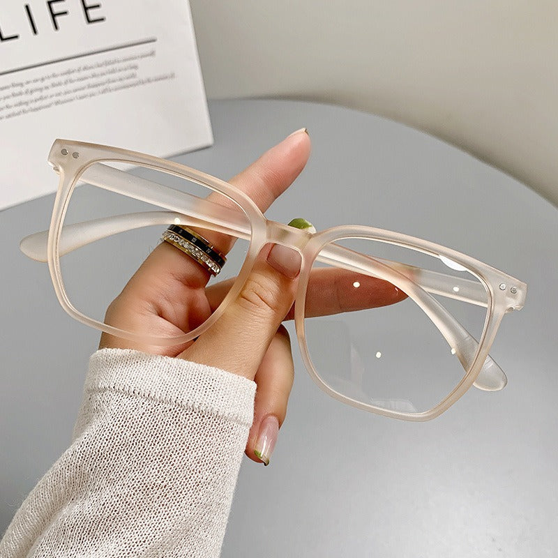 Stylish Large Frame Rectangular Glasses Anti Light Lens